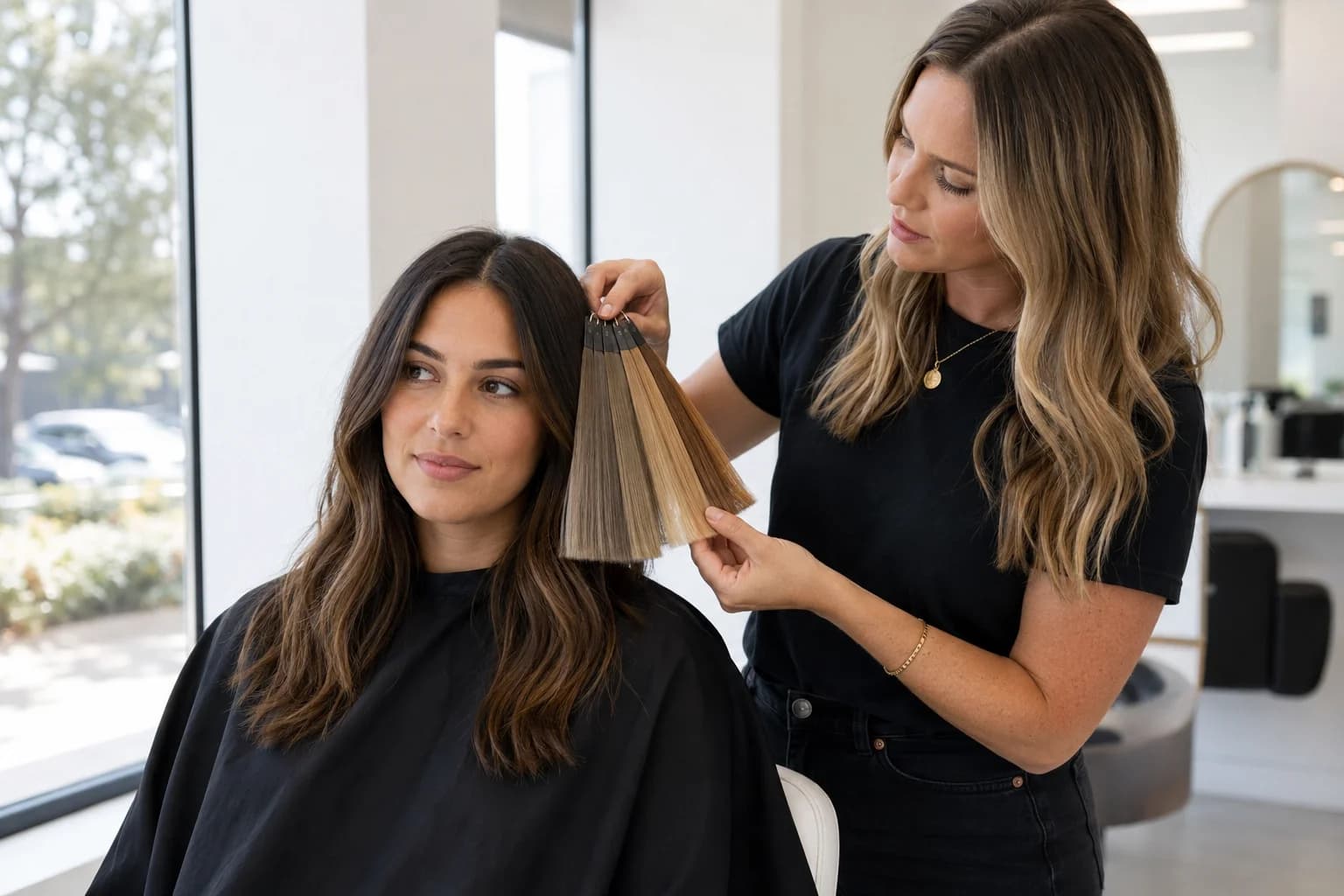 Hair salon color consultation