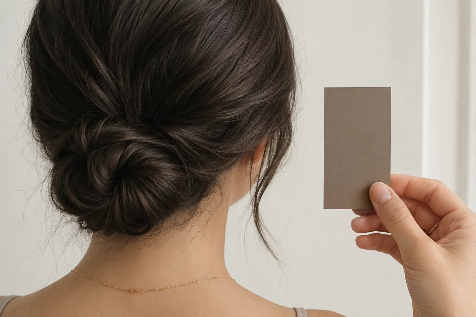 Hair colorist mixing warm and cool toned hair color formulas