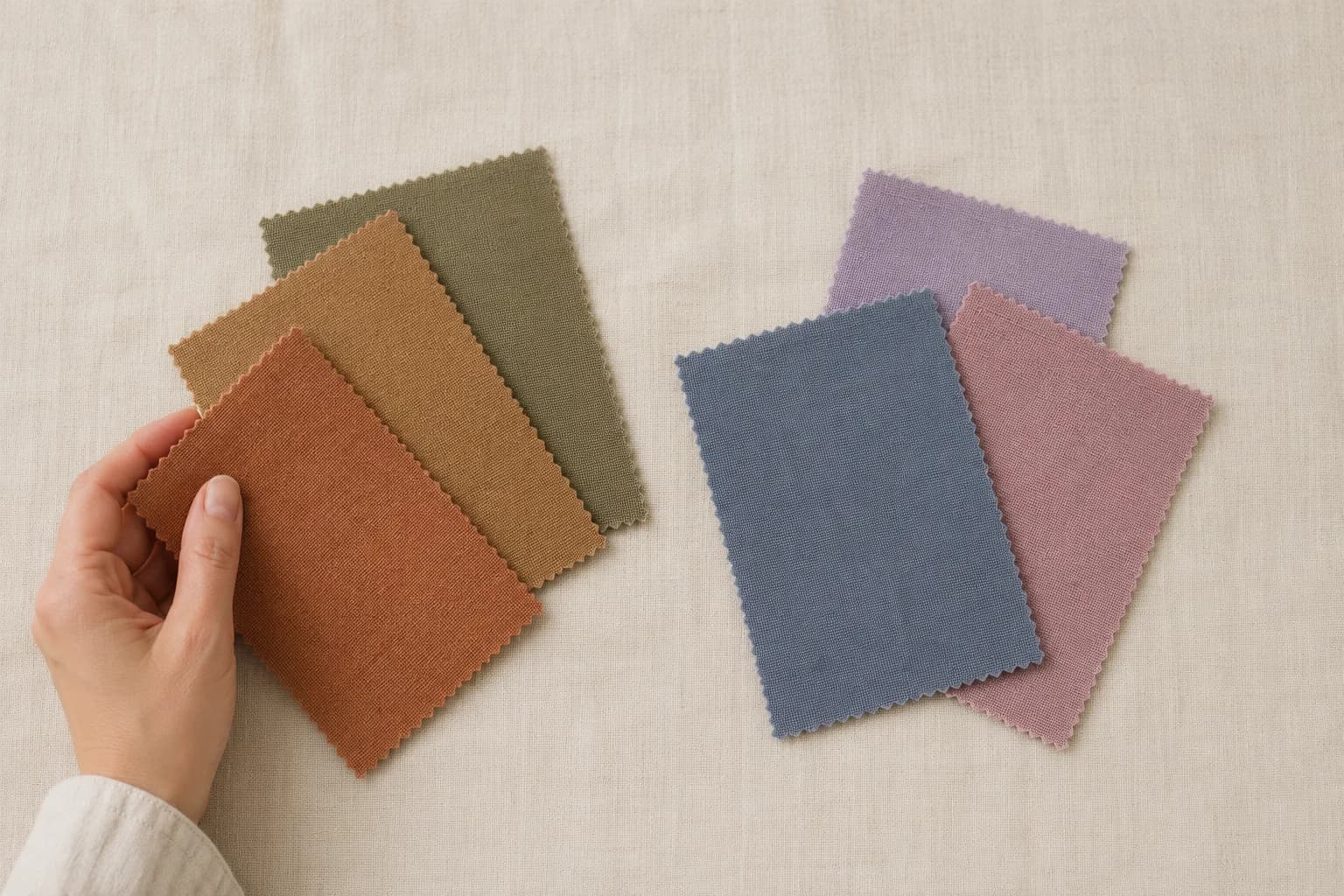 Warm and cool toned hair color swatches side by side