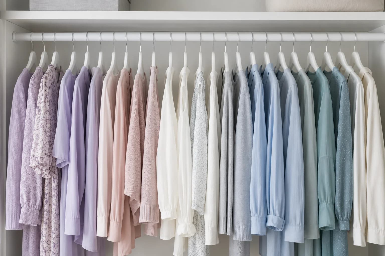 A wardrobe organized around a seasonal color palette